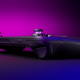 A Steam Deck rests against a purple and black background.